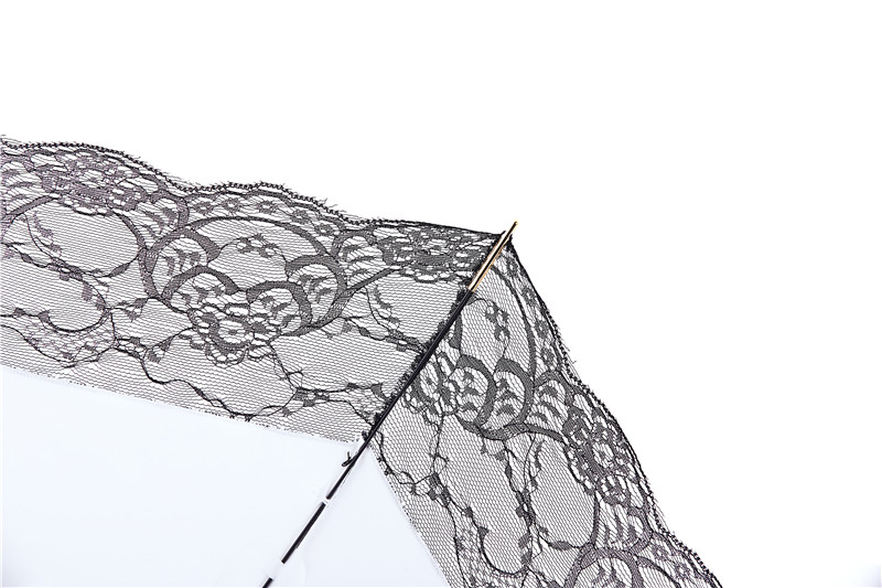 White jade lace folding umbrella