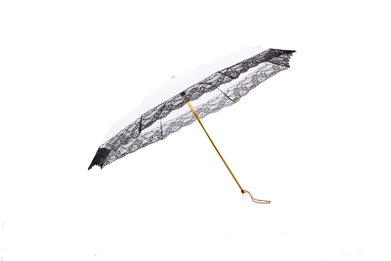 White jade lace folding umbrella