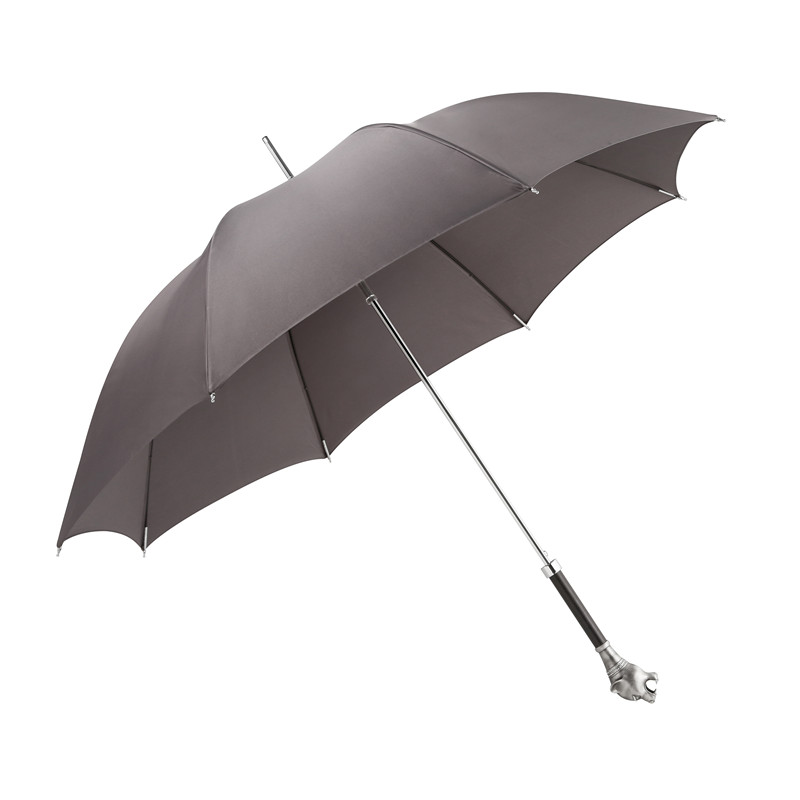 White steel leopard straight umbrella