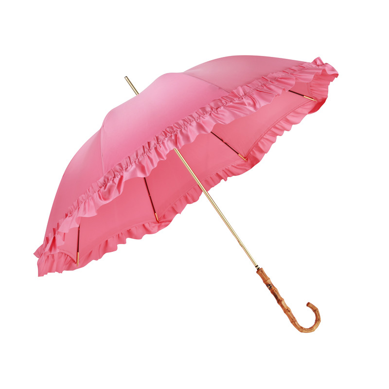 Fine bamboo curved long handle umbrella