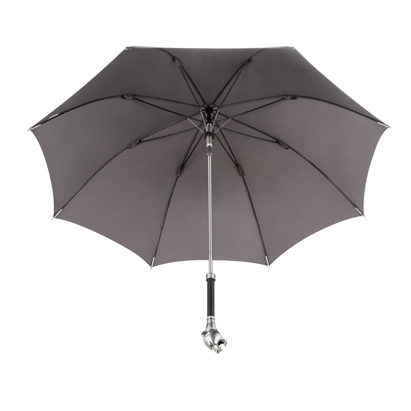 White steel leopard straight umbrella