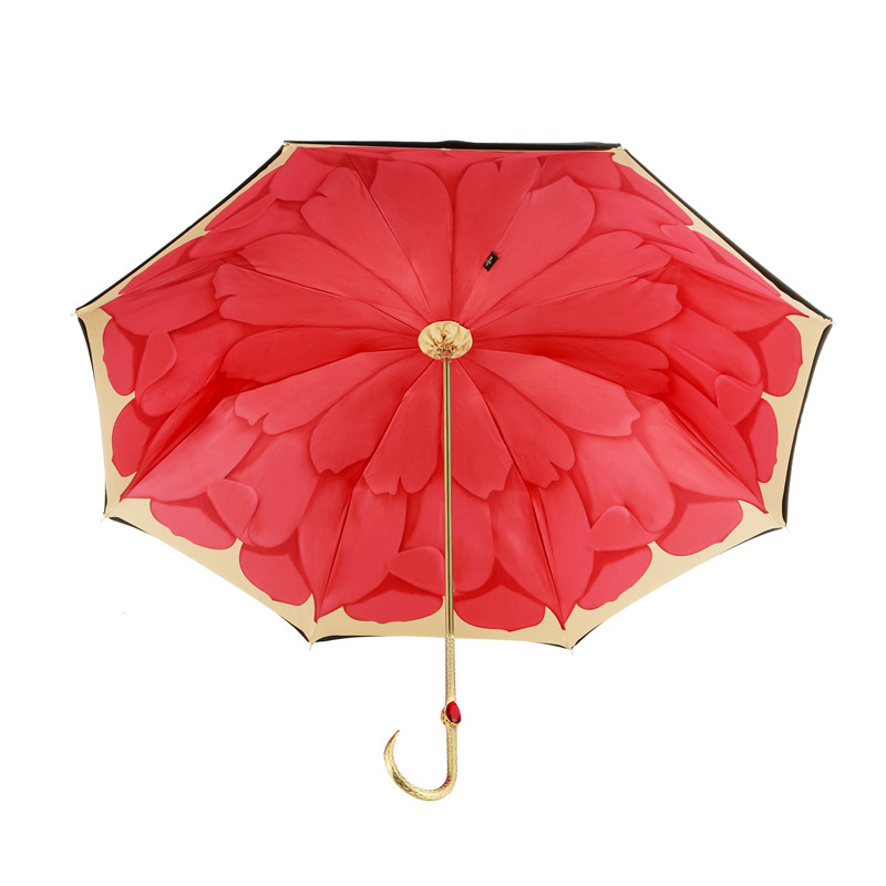 Heart-shaped 2 drill bent double umbrella