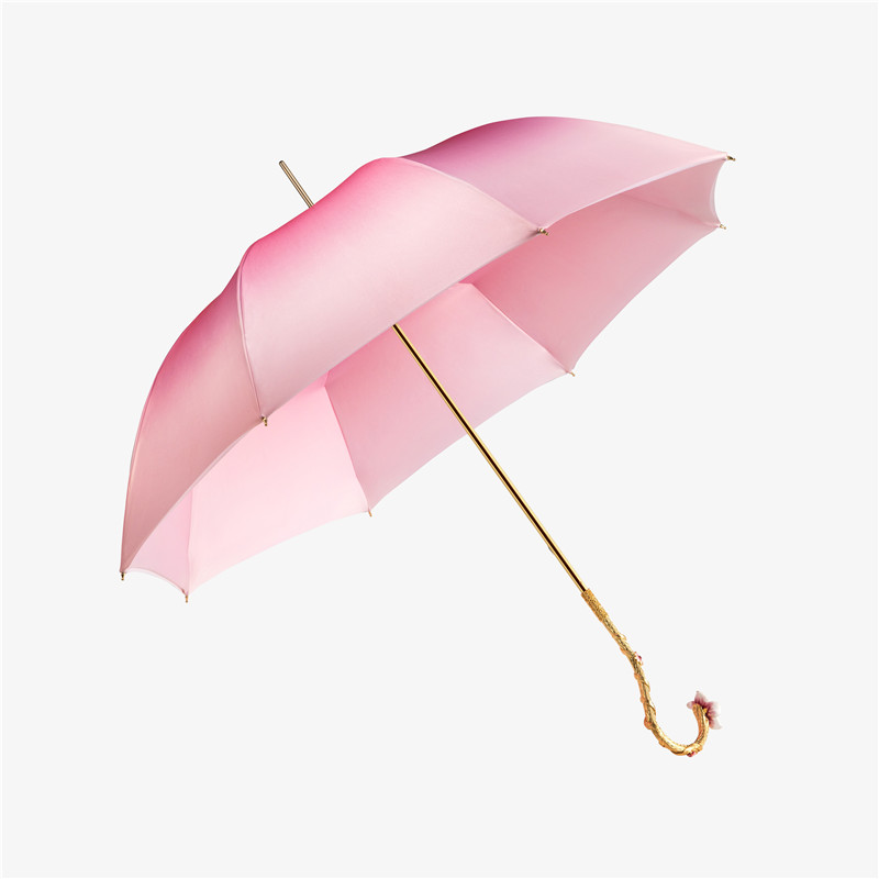 Double handle umbrella with curved handle