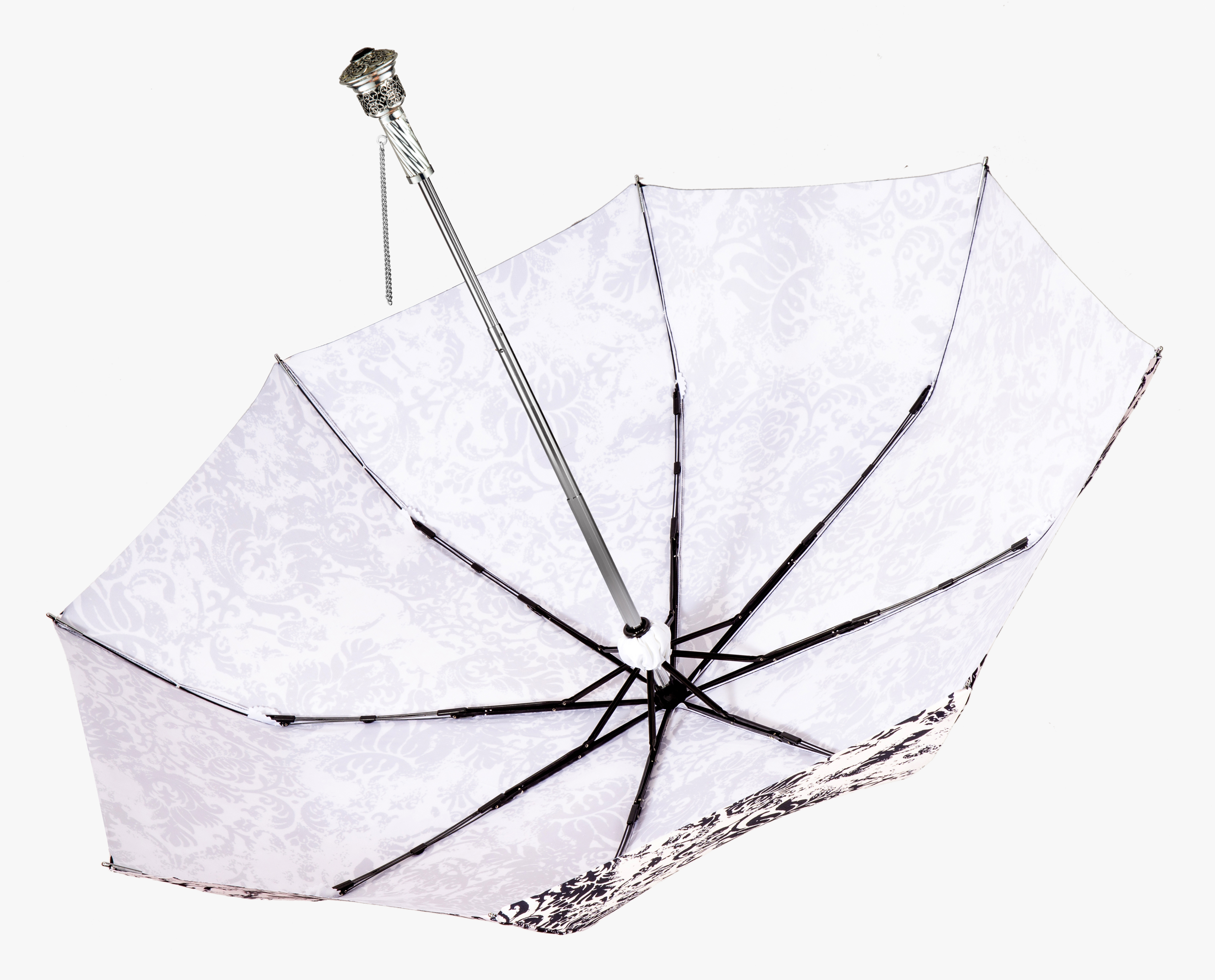 Three-fold carved hollow flower folding umbrella