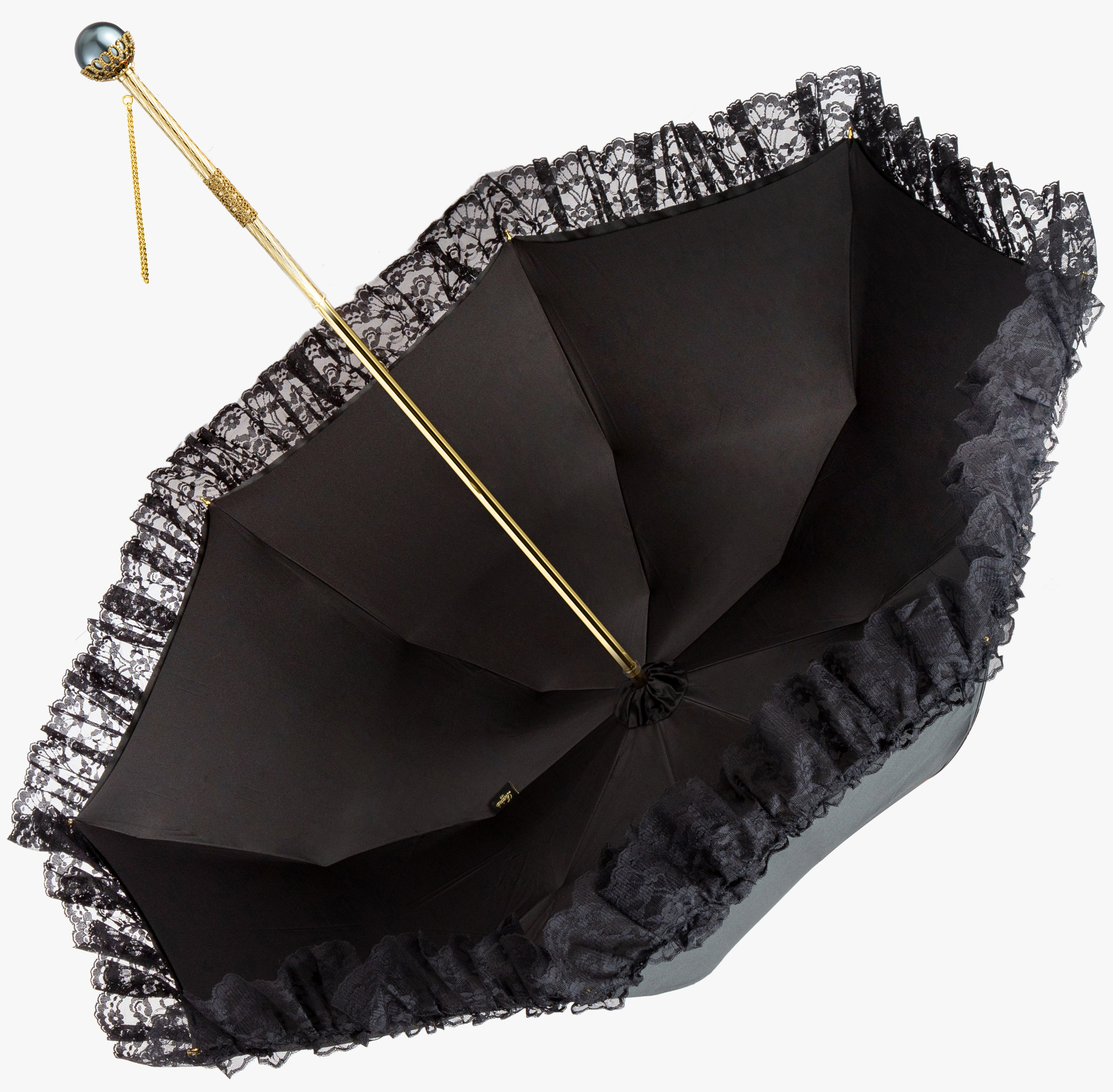 Maggie straight handle semi-exquisite pearl double umbrella