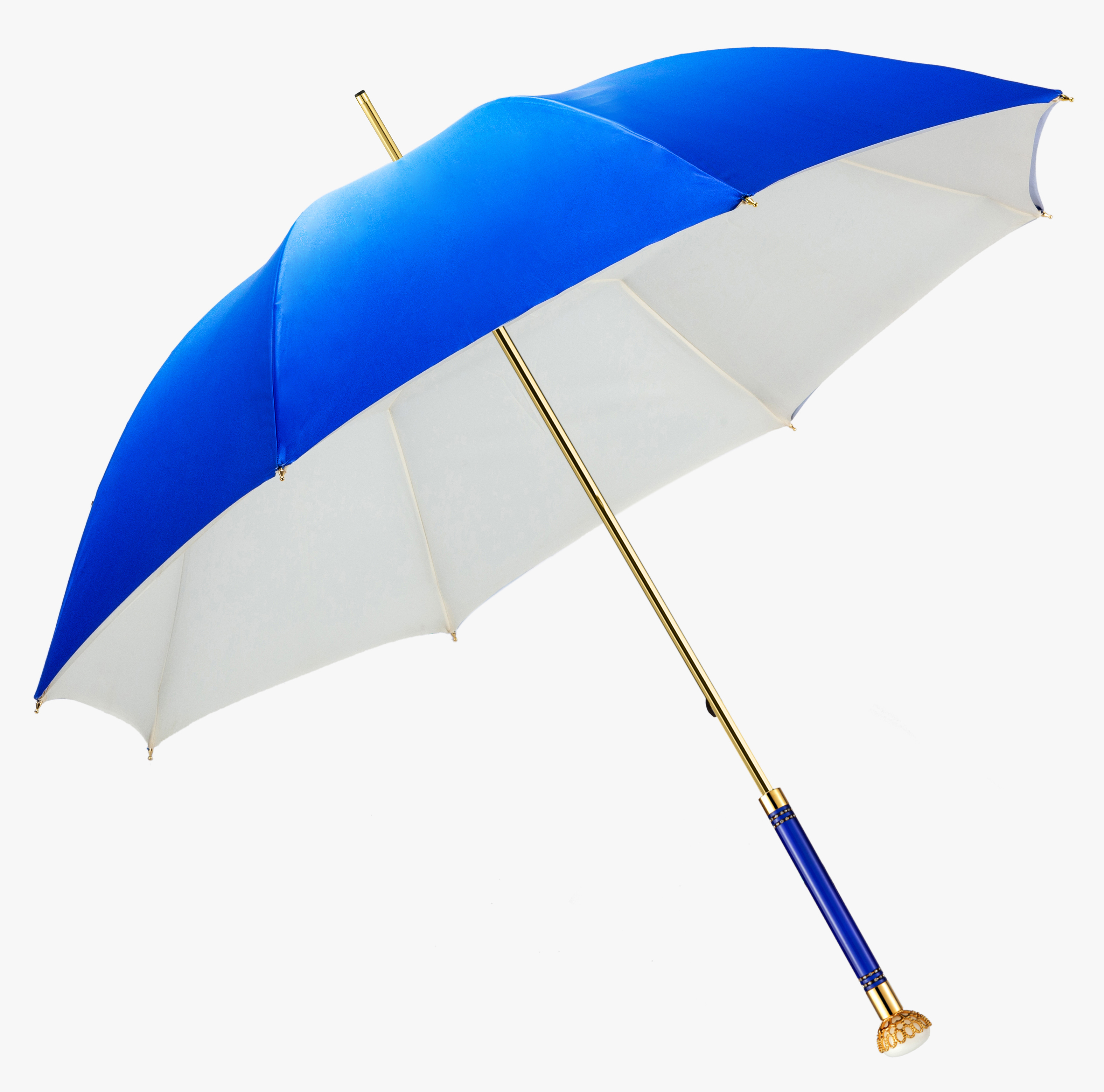 Sapphire blue with straight handle and exquisite jade umbrella with long handle