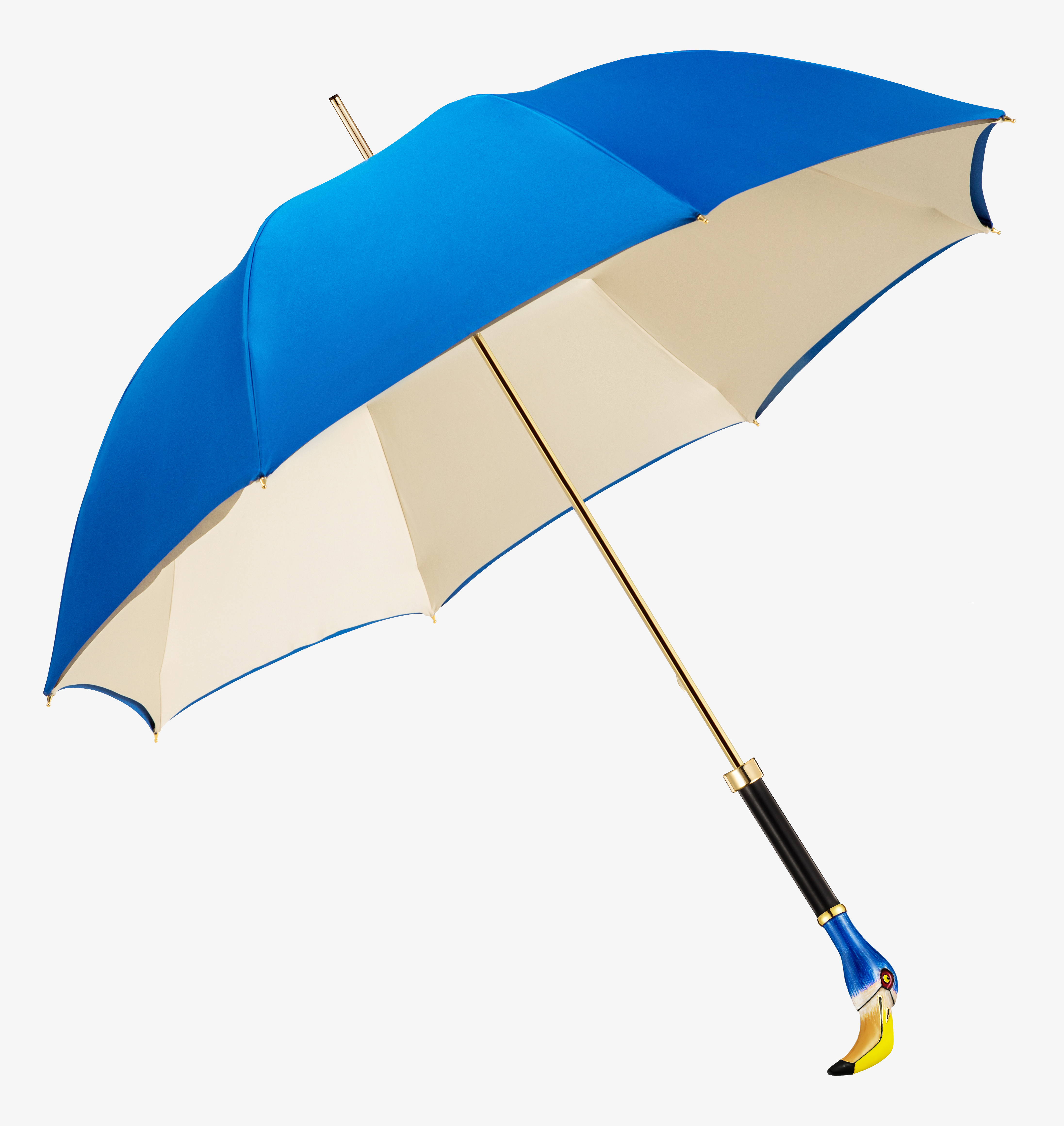 Flamingo-sapphire blue-umbrella with long handle