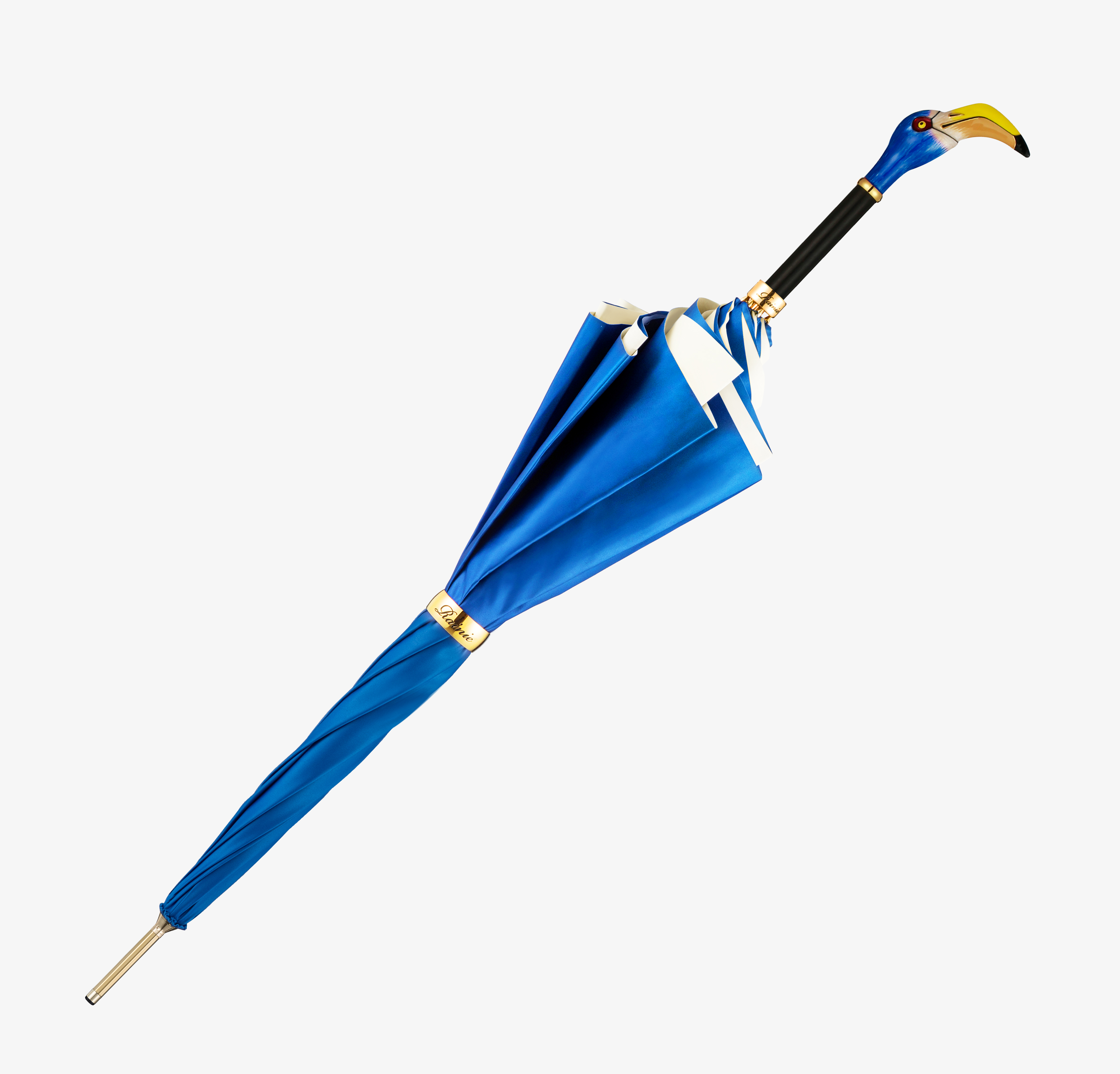 Flamingo-sapphire blue-umbrella with long handle