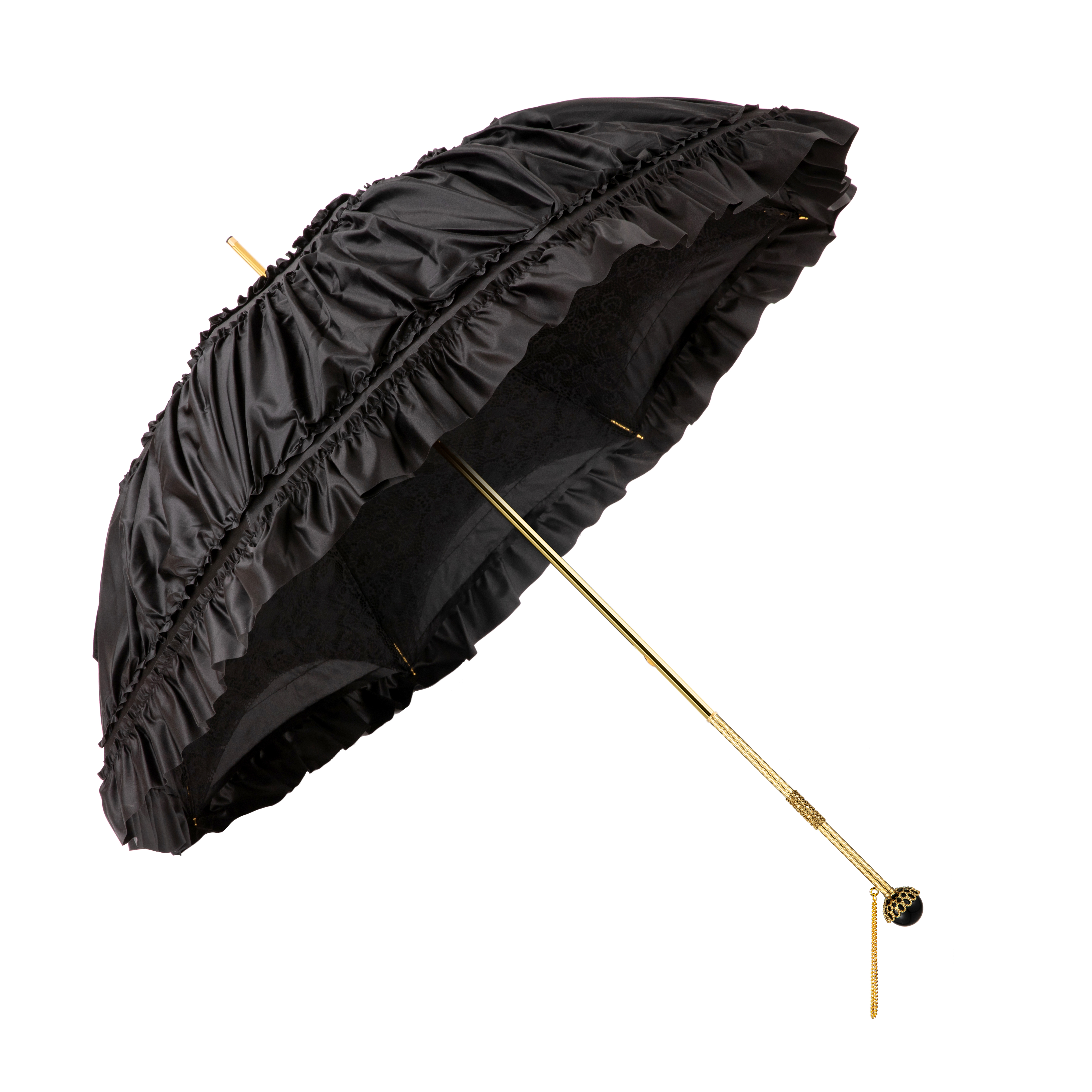 exquisite pearl double umbrella-Black snow princess