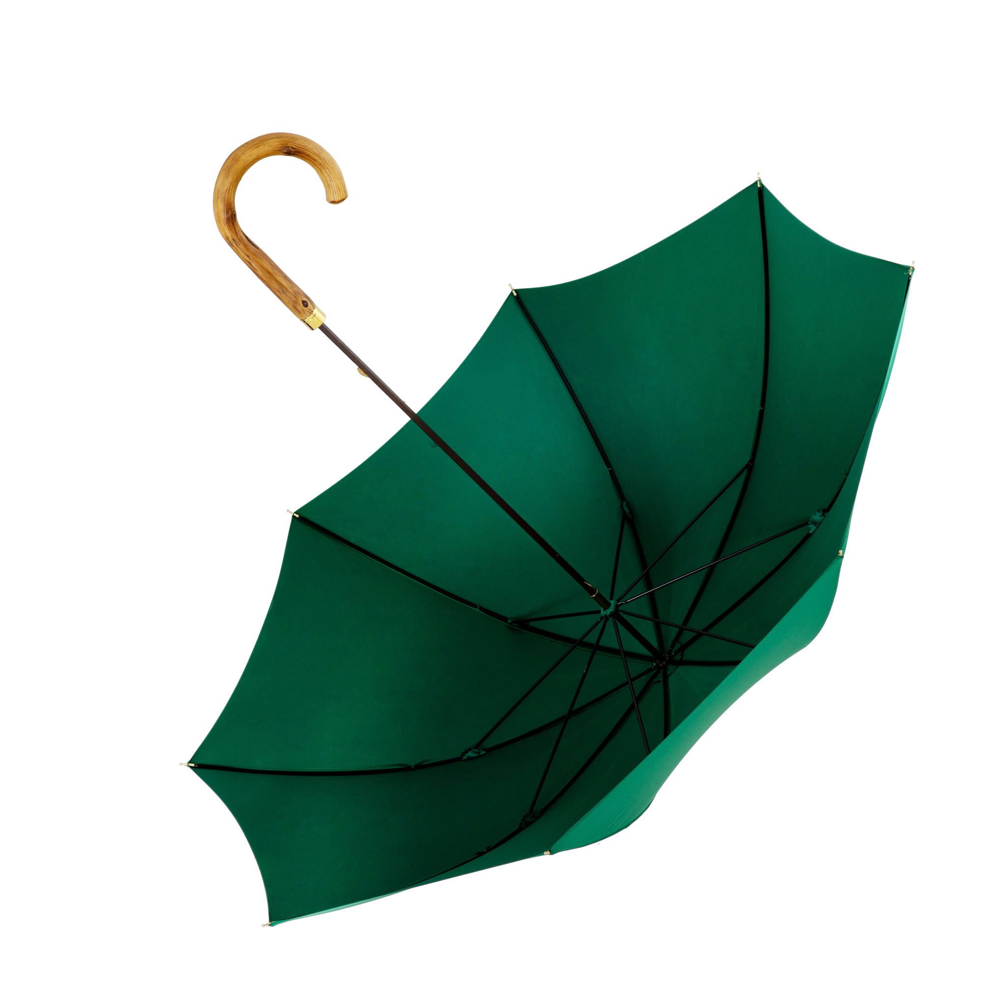 Curved vine umbrella with straight handle