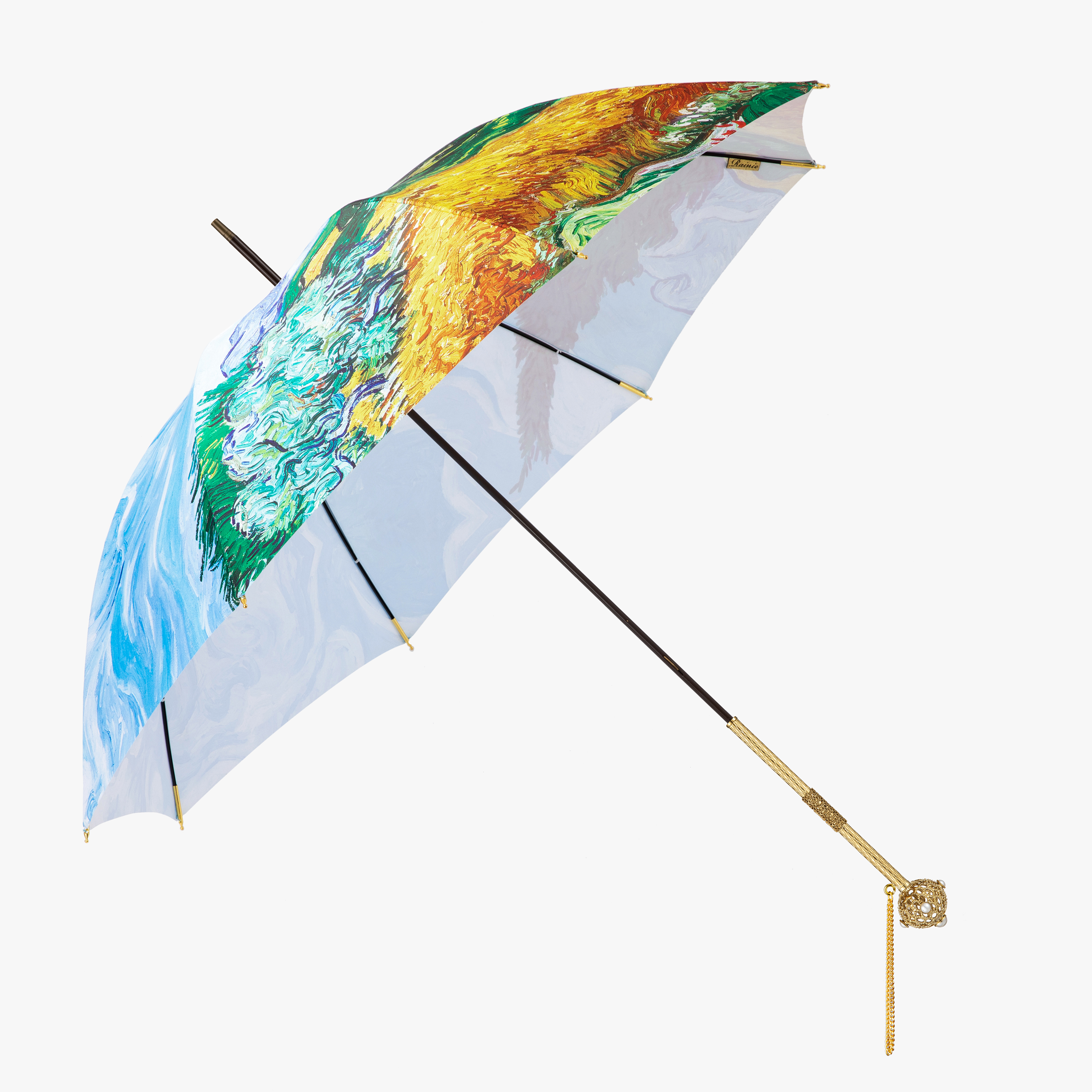 Exquisite ball wheat field umbrella with straight handle