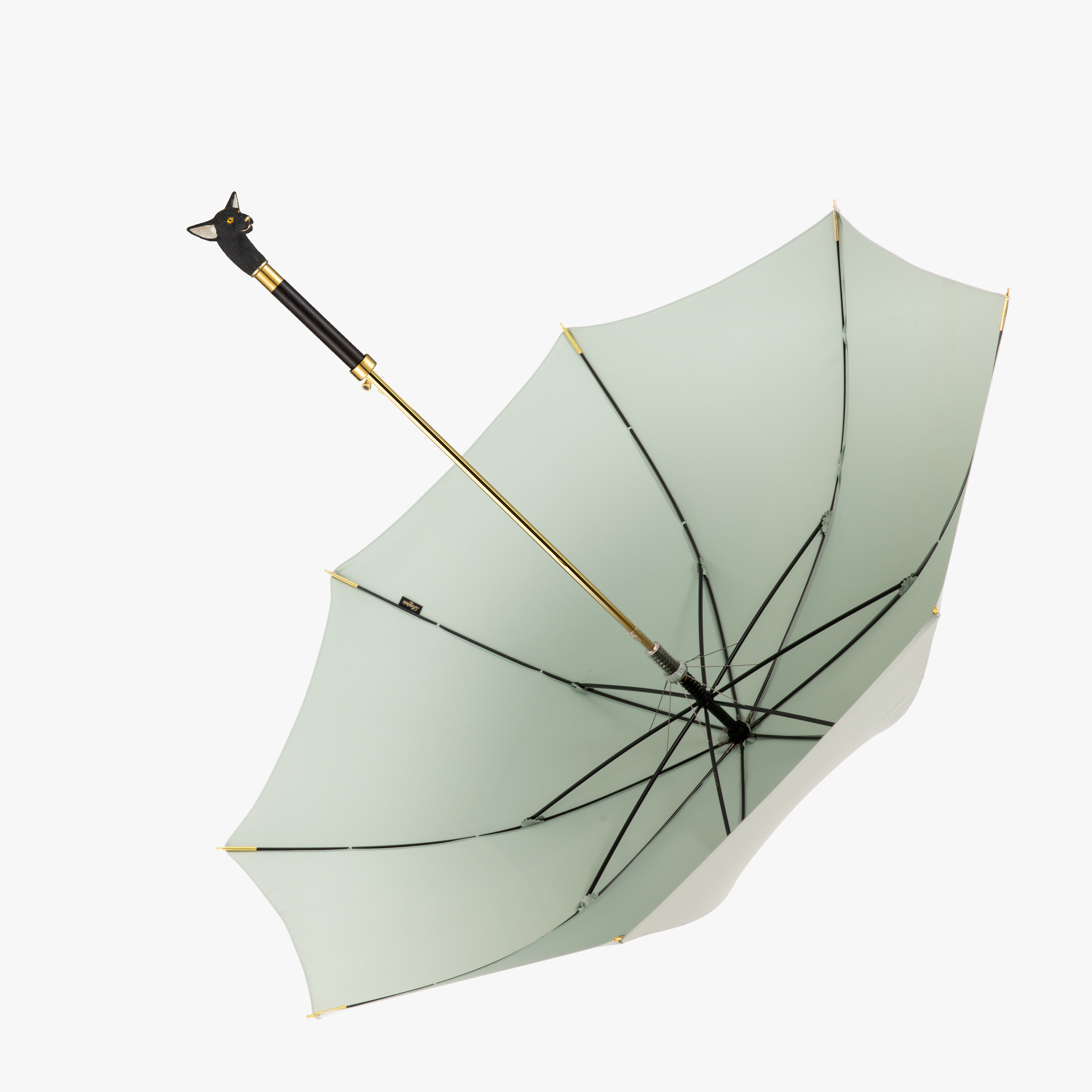 Frosted long-eared cat umbrella with straight handle