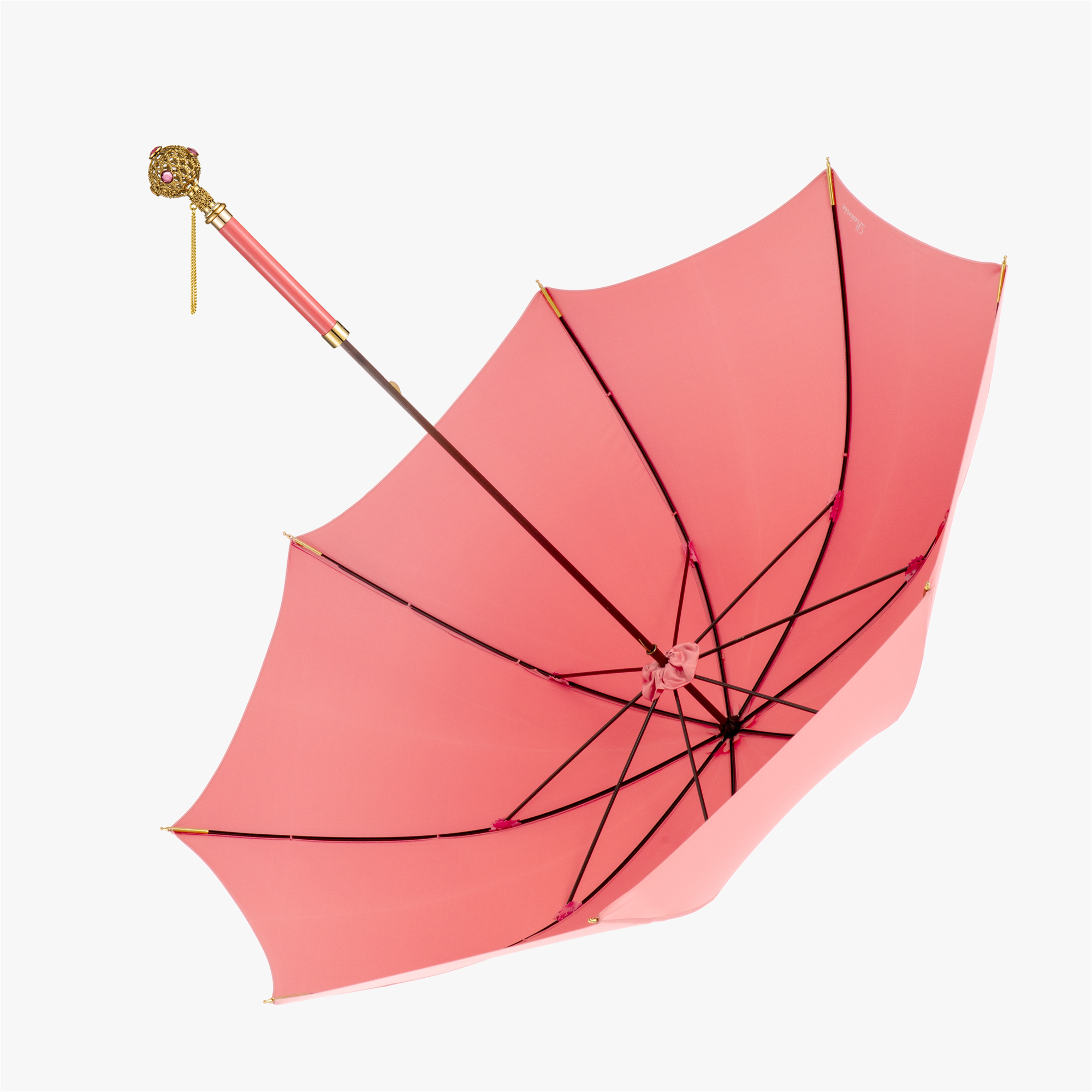 Exquisite ball umbrella with wooden handle