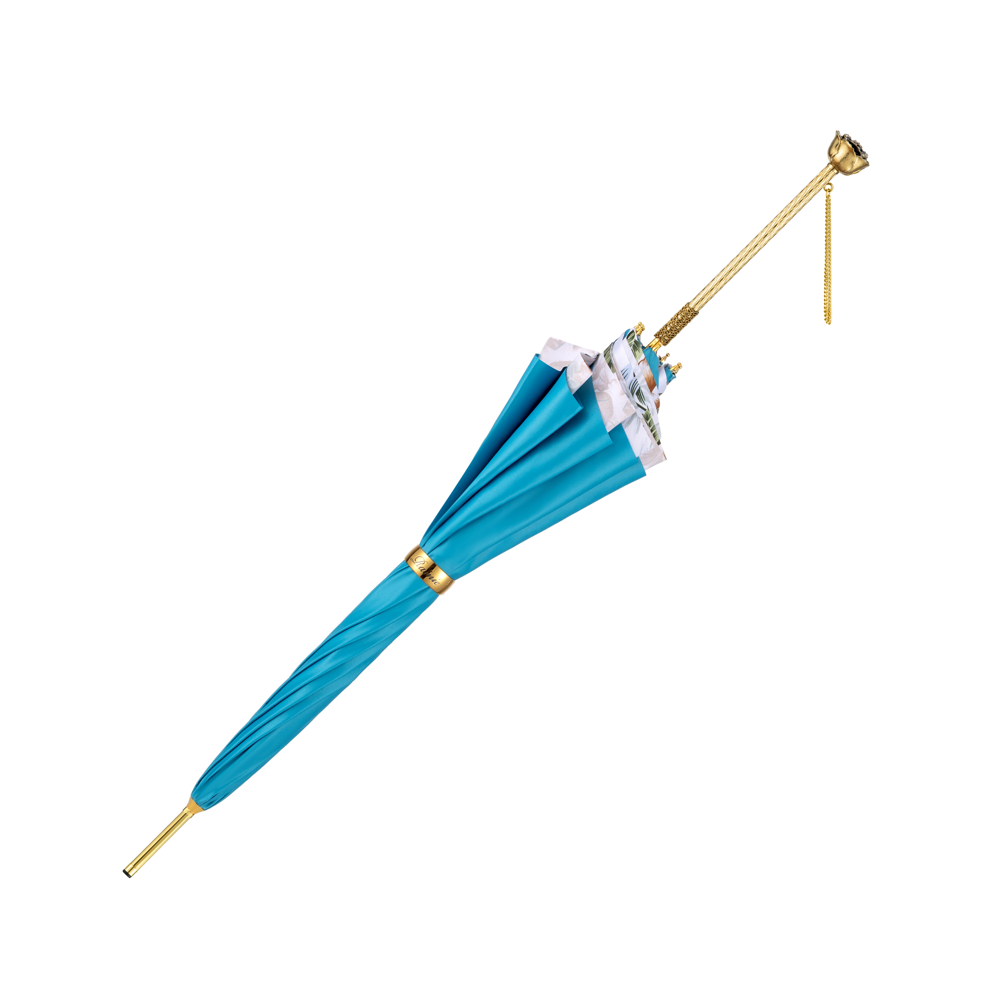 Double umbrella with rose straight handle