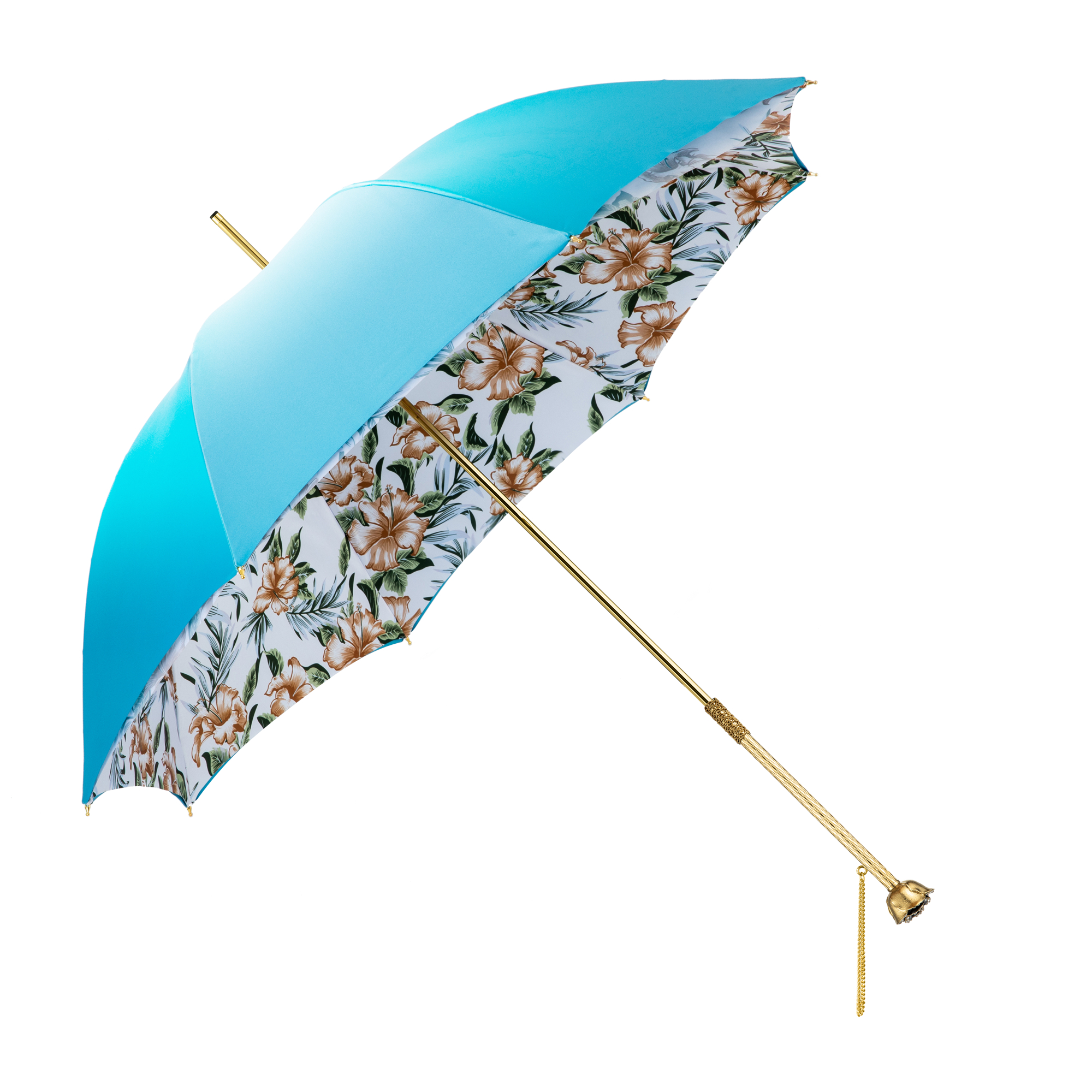 Double umbrella with rose straight handle