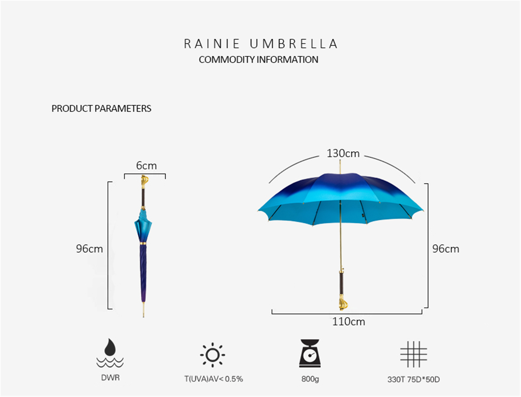 King Cobra umbrella with straight handle