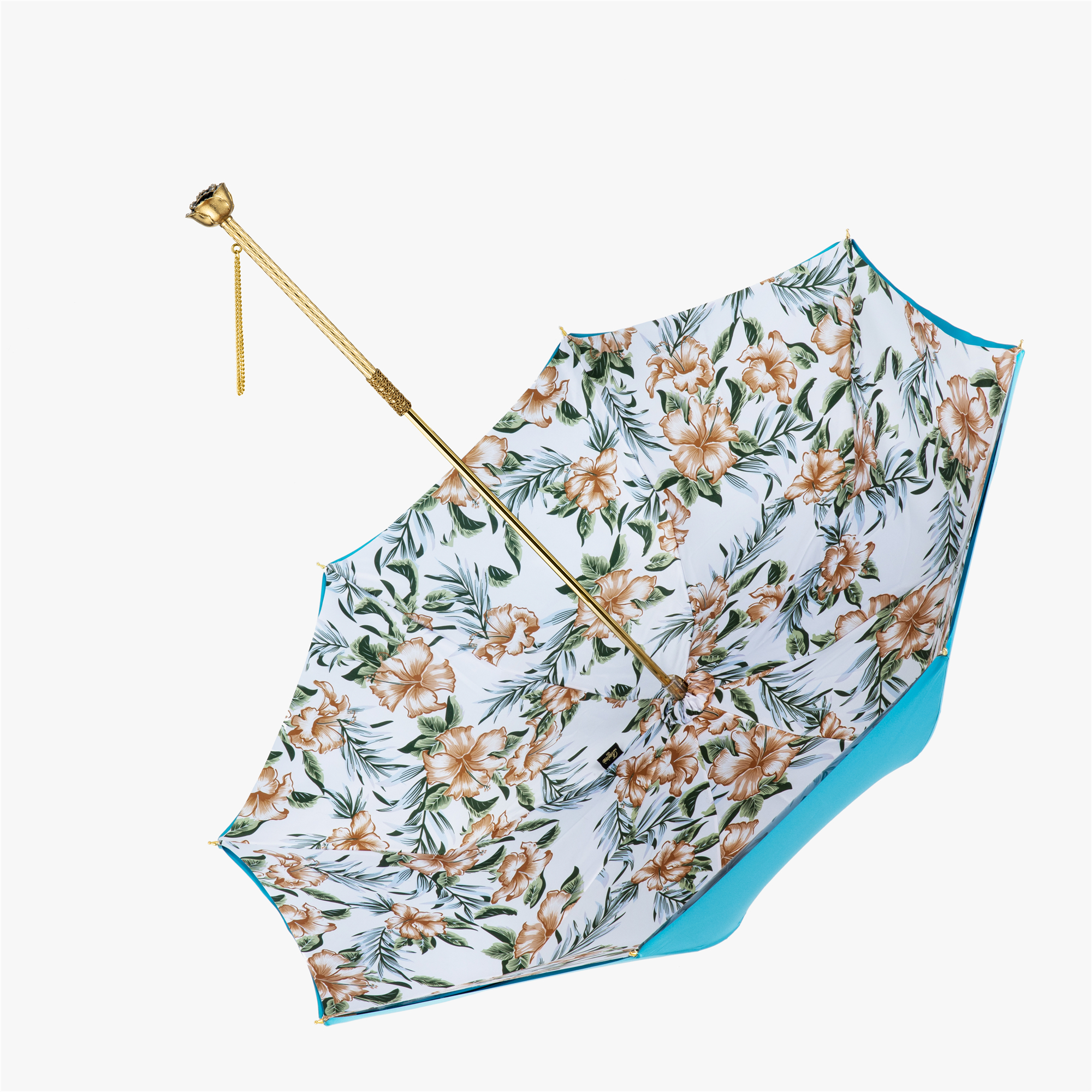 Double umbrella with rose straight handle