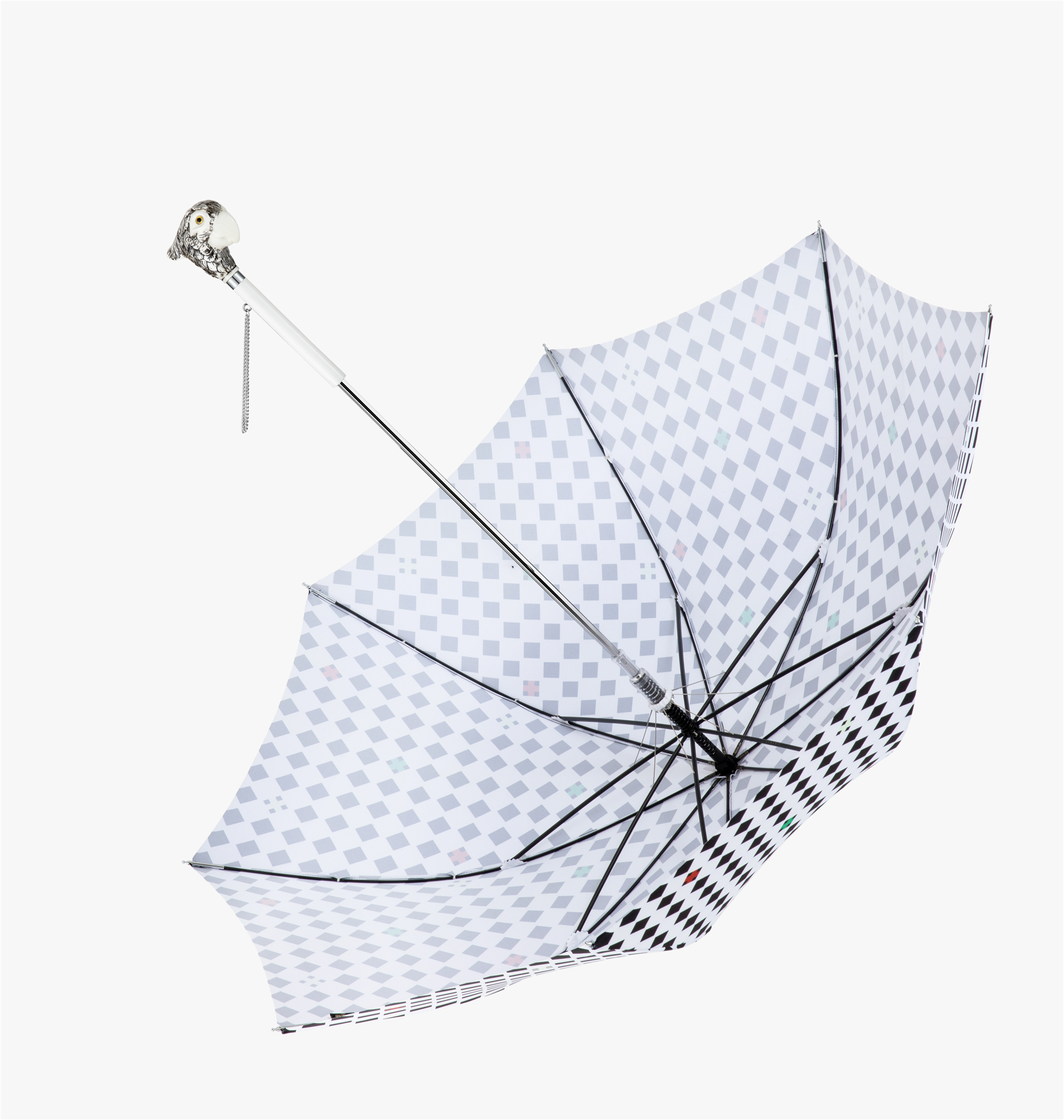 Parrot umbrella with straight handle